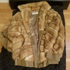 Authentic mink and leather coat